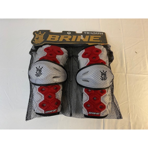 Brine Other - NEW OLD STOCK Brine Triumph 2 RED/ WHITE  Lacrosse Arm Guard  Pad Medium